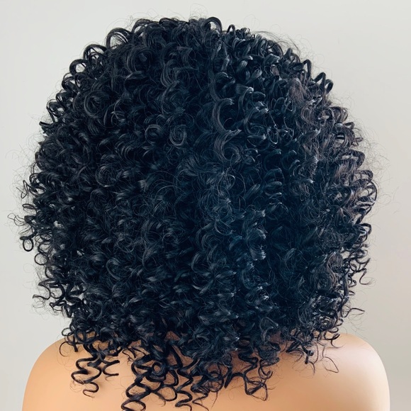 Gorgeous Curly Black “Put On & Go” Premium Fiber Wig for Daily Wear or Events - Picture 6 of 6